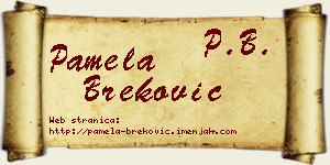 Pamela Breković vizit kartica
